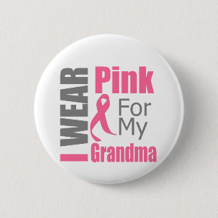 Badge Rond 5 Cm Je porte le ruban rose pour mon CANCER DU SEIN de