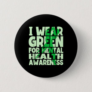 Badge Rond 5 Cm Je Porte Le Ruban Vert Pour Sensibilisation À La S