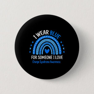 Badge Rond 5 Cm Je porte le syndrome de charge bleue Sensibilisati