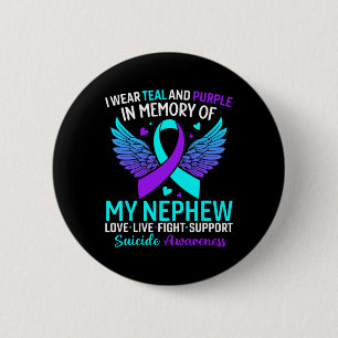 Badge Rond 5 Cm Je Porte Le Turquoise Et Le Violet Pour Mon Suicid