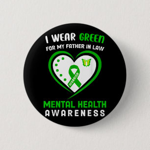 Badge Rond 5 Cm Je Porte Le Vert Pour Mon Père En Droit - Santé Me