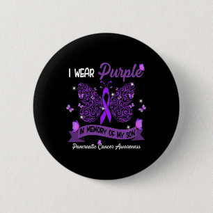 Badge Rond 5 Cm Je Porte Le Violet En Mémoire De Mon Fils Pancréat