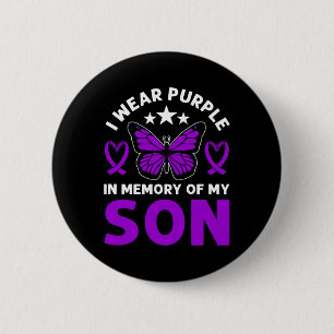 Badge Rond 5 Cm Je Porte Le Violet En Mémoire De Mon Oncle Surdose