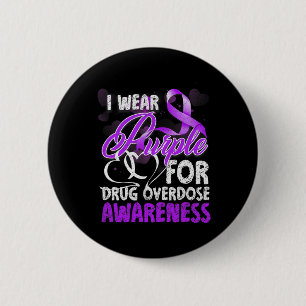 Badge Rond 5 Cm Je Porte Le Violet Pour La Sensibilisation À La Su