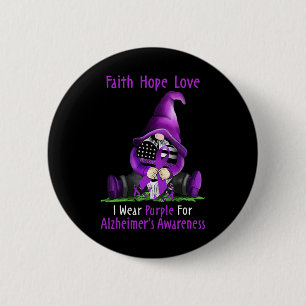 Badge Rond 5 Cm Je Porte Le Violet Pour La Sensibilisation Heimerh