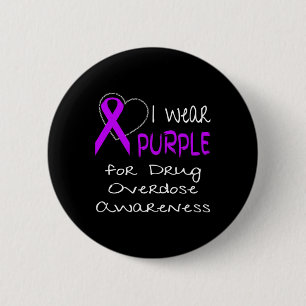 Badge Rond 5 Cm Je Porte Le Violet Pour Le Ruban Sensibilisation À