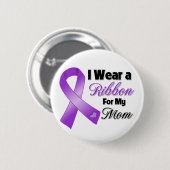 Badge Rond 5 Cm Je Porte Le Violet Pour Ma Mère (Devant & derrière)