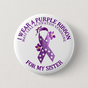 Badge Rond 5 Cm Je porte le violet pour ma soeur   MCAS Mast, cell