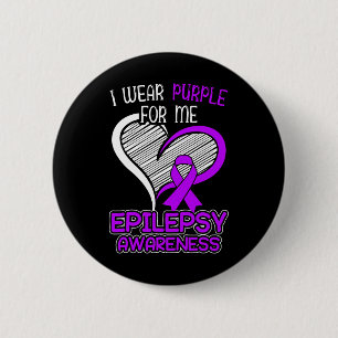 Badge Rond 5 Cm Je Porte Le Violet Pour Moi Epileptique Séizure Ep