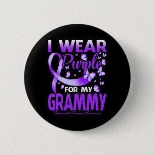 Badge Rond 5 Cm Je Porte Le Violet Pour Mon Cancer Grammy Pancréat