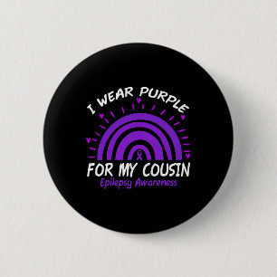 Badge Rond 5 Cm Je Porte Le Violet Pour Mon Cousin Rainbow Epileps