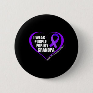 Badge Rond 5 Cm Je Porte Le Violet Pour Mon Grand-Père Cancer Panc