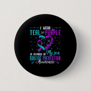 Badge Rond 5 Cm Je Porte Le Violet Turquoise Pour Mon Fils Prévent