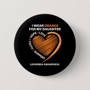 Badge Rond 5 Cm Je porte l'orange pour ma fille Sensibilisation à
