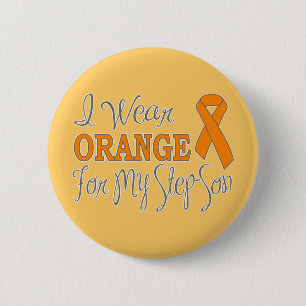 Badge Rond 5 Cm Je porte l'orange pour mon beau-fils (le ruban