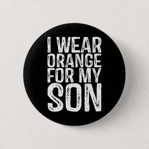 Badge Rond 5 Cm Je Porte L'Orange Pour Mon Fils Sensibiliser À La 