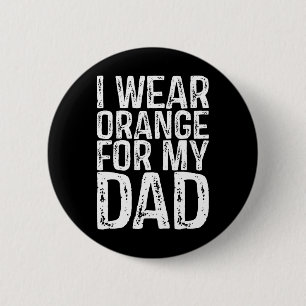 Badge Rond 5 Cm Je Porte L'Orange Pour Mon Père Leucémie Sensibili