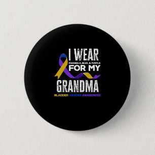 Badge Rond 5 Cm Je Porte Ma Grand-Mère Sensibilisation Au Cancer D