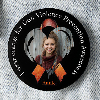 Badge Rond 5 Cm Je porte Orange pour la photo de sensibilisation à