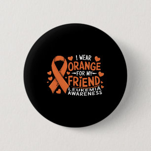 Badge Rond 5 Cm Je porte orange pour la sensibilisation à la leucé
