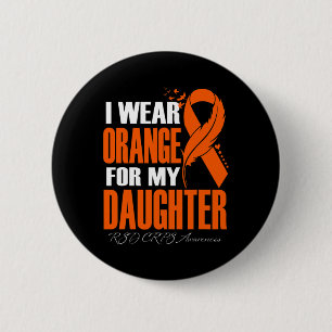 Badge Rond 5 Cm Je Porte Orange Pour Ma Fille Rsd Crps Sensibilisa