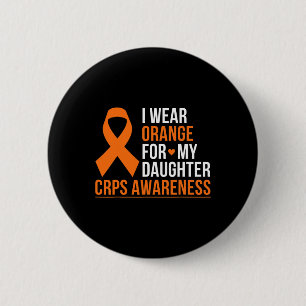Badge Rond 5 Cm Je Porte Orange Pour Ma Fille Rsd Crps Sensibilisa
