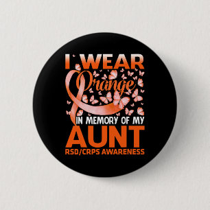 Badge Rond 5 Cm Je Porte Orange Pour Ma Tante Rsd Crps Sensibilisa