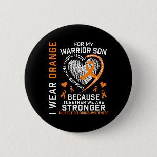 Badge Rond 5 Cm Je Porte Orange Pour Mon Fils Sclérose En Plaques