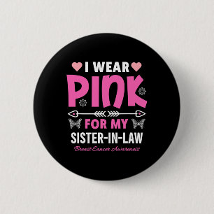 Badge Rond 5 Cm Je Porte Rose Pour Ma Belle-Sœur Sensibilisation A