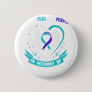 Badge Rond 5 Cm Je Porte Turquoise Et Violet Pour Les Adjudants Su