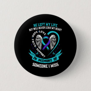 Badge Rond 5 Cm Je Porte Turquoise Et Violet Pour Quelqu'Un Qui Me