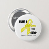 Badge Rond 5 Cm Je porte un ruban pour ma soeur - Sarcoma (Devant & derrière)