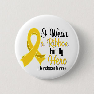 Badge Rond 5 Cm Je porte un ruban pour mon héros - neuroblastome