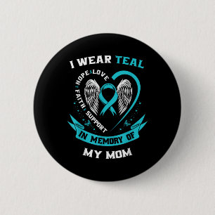 Badge Rond 5 Cm Je Porte Un Turquoise Pour Mon Fa De Sensibilisati