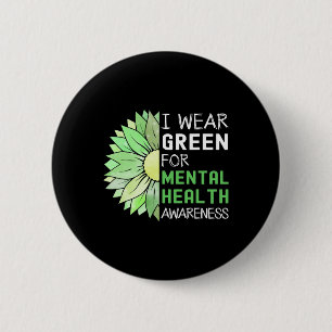 Badge Rond 5 Cm Je Porte Vert Pour Sensibilisation À La Santé Ment