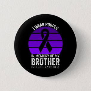 Badge Rond 5 Cm Je Porte Violet Surdose Sensibilisation Brun Ruban