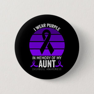 Badge Rond 5 Cm Je Porte Violet Surdose Sensibilisation Ribbon Vio