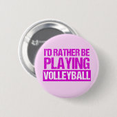 Badge Rond 5 Cm Je préfère jouer au volley-ball (Devant & derrière)