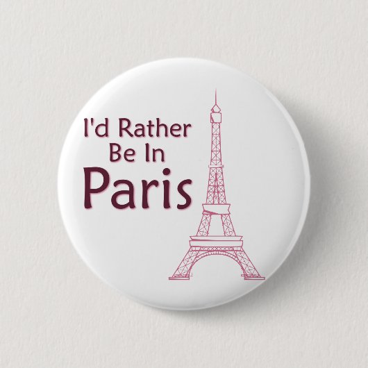 Badge Rond 5 Cm Je Préférerais Être À Paris (Devant)