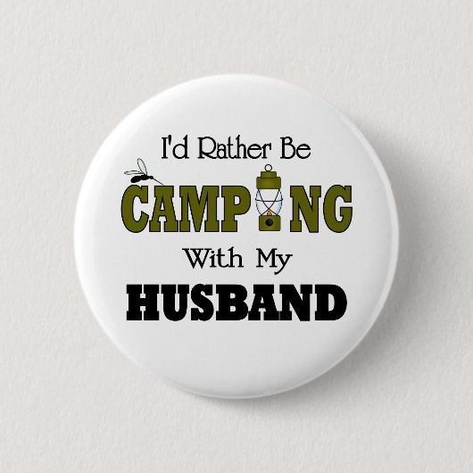 Badge Rond 5 Cm Je préférerais être en camping avec mon mari (Devant)