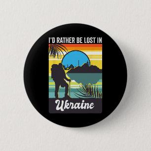Badge Rond 5 Cm Je préférerais être perdu dans un voyage souvenir