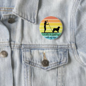 Badge Rond 5 Cm Je préférerais être SUPing avec mon chien SUP (En situation)
