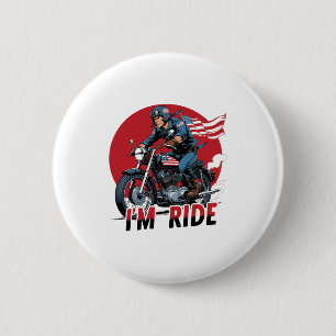 Badge Rond 5 Cm JE RIDE � Moto