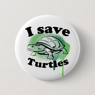 Badge Rond 5 Cm Je sauve des tortues