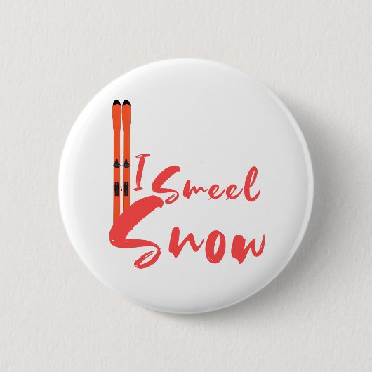 Badge Rond 5 Cm Je Sens La Neige (Devant)