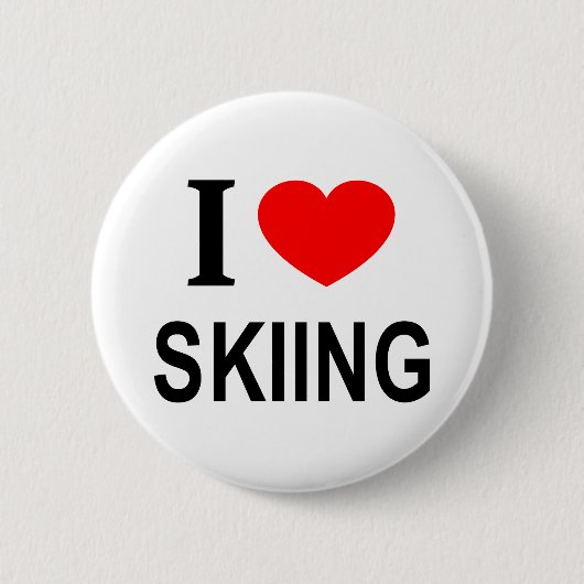 BADGE ROND 5 CM JE ❤️ SKI J'AIME LE SKI J'AIME LE SKI (Devant)