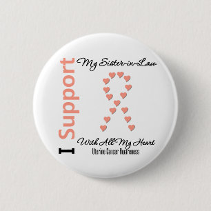 Badge Rond 5 Cm Je soutiens ma belle-soeur - Cancer utérin