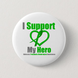 Badge Rond 5 Cm Je soutiens ma lésion cérébrale traumatique de