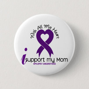 Badge Rond 5 Cm Je soutiens mon épilepsie de maman