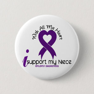 Badge Rond 5 Cm Je soutiens mon épilepsie de nièce